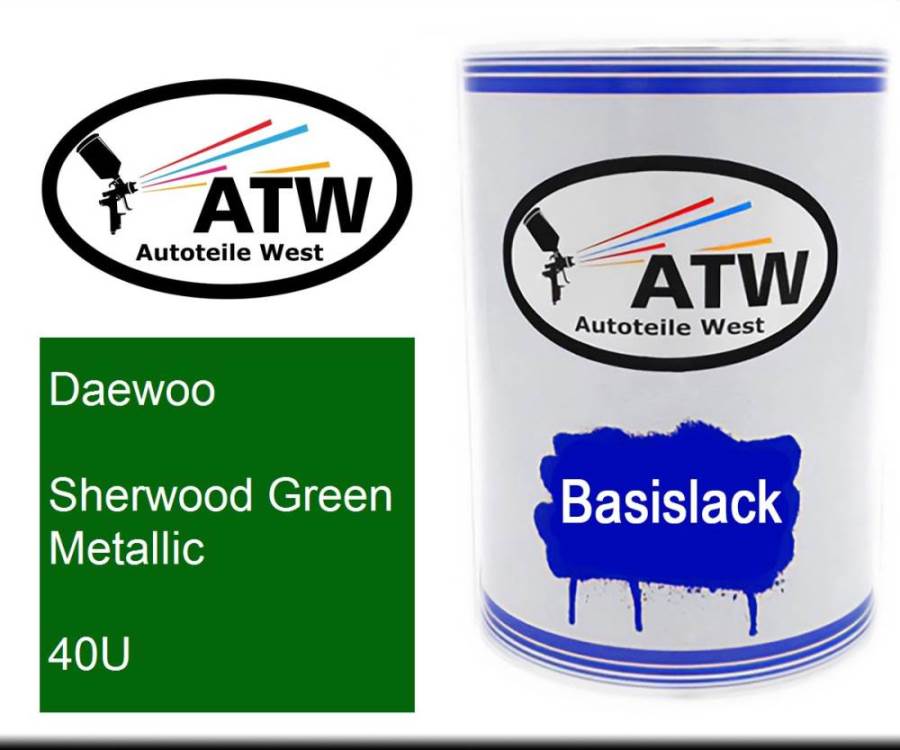 Daewoo, Sherwood Green Metallic, 40U: 500ml Lackdose, von ATW Autoteile West.